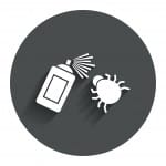 Bug disinfection sign icon. Fumigation symbol.