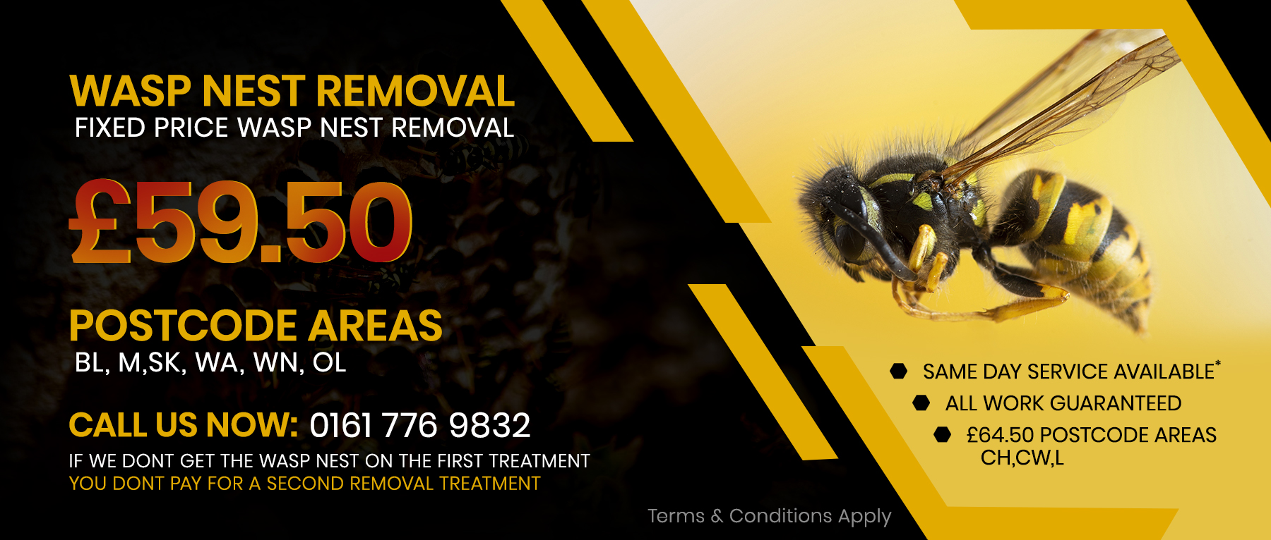 Prices for wasp treatment banner